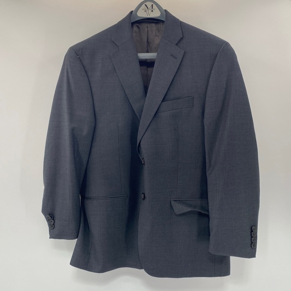 Lauren Ralph Lauren LRL Blazer Mens 40S Gray Wool Natural Stretch Suit Jacket - Picture 2 of 14